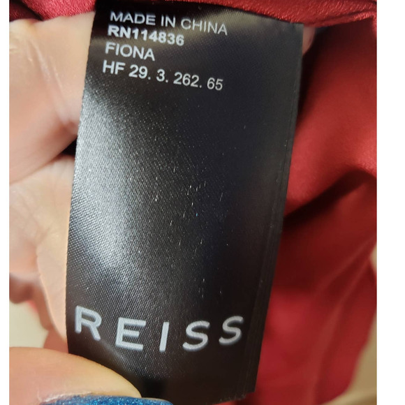 Reiss Red Fiona Beaded Strappy Halter Midi Dress - Picture 9 of 12